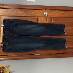Old Navy Women's Skinny Raw Edge Hem Blue Jeans Sz 16